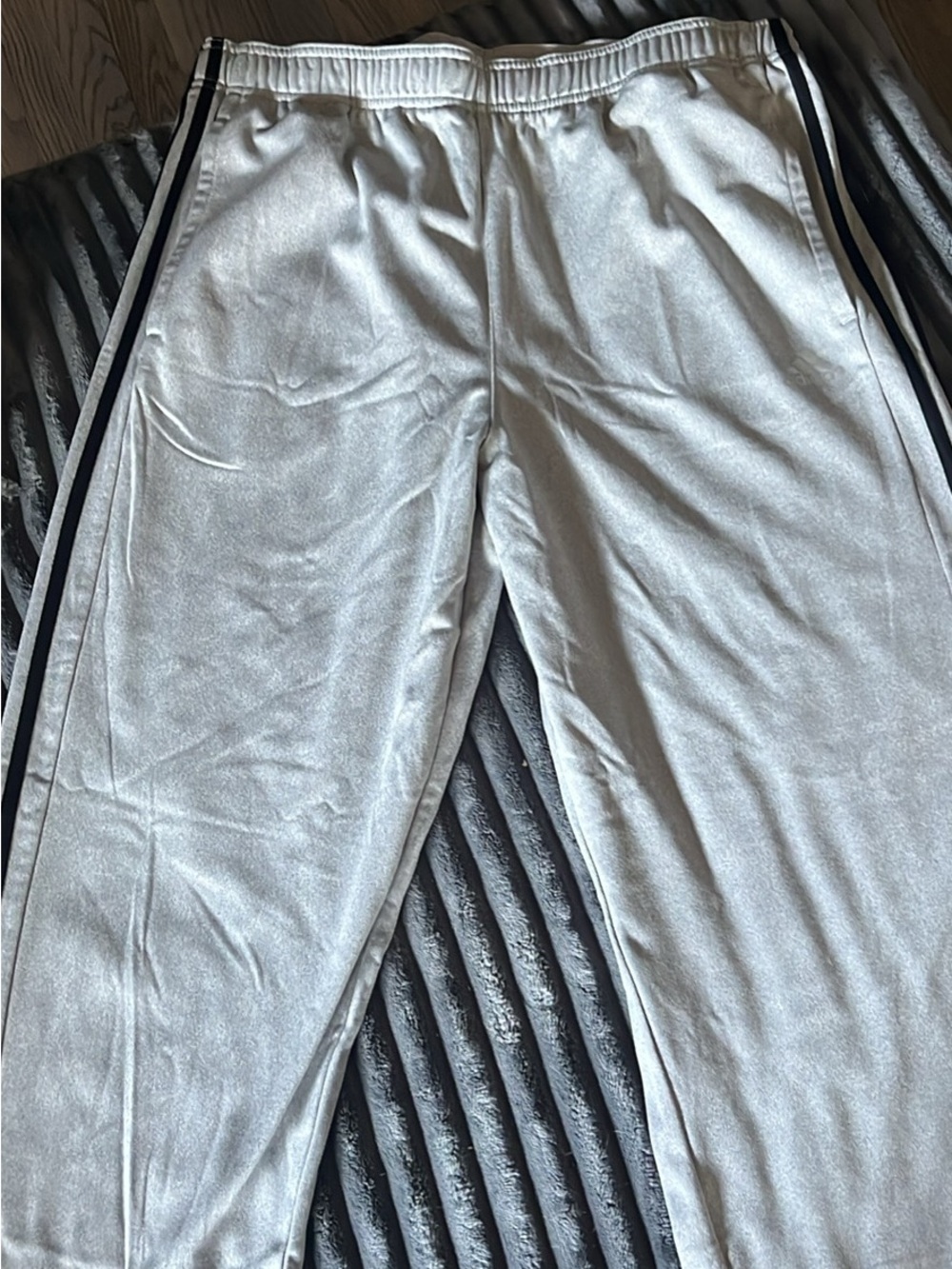 adidas Gray Fleece Sweatpants with Black Logo